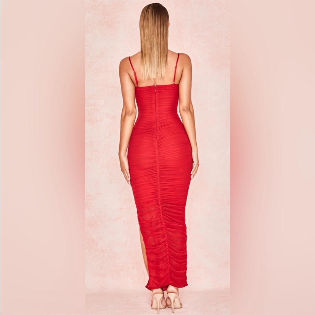 House Of Cb Red Mesh Dress